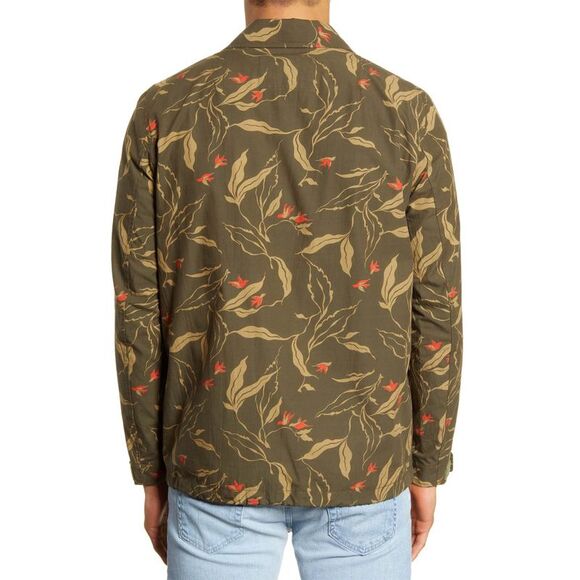 Rag & Bone Mens Army Floral Flight Shirt Jacket Large Green - Picture 3 of 6